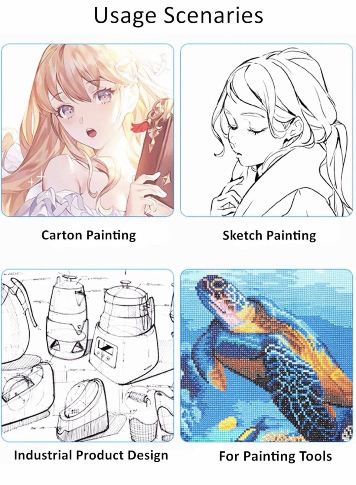 A2 Large Tracing LED Light Pad Kits for Diamond Art Sketching Painting - Adju...