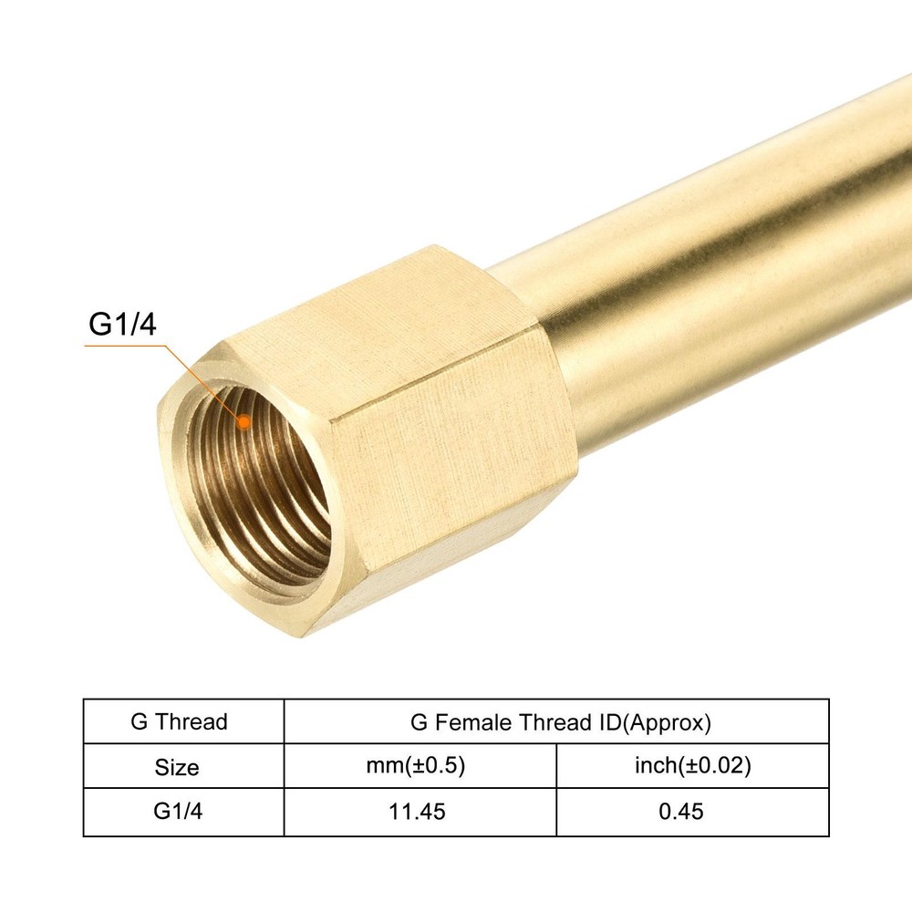 Brass Pipe Fitting G1/4 Adapter 200mm Extension Connector Hex Coupling