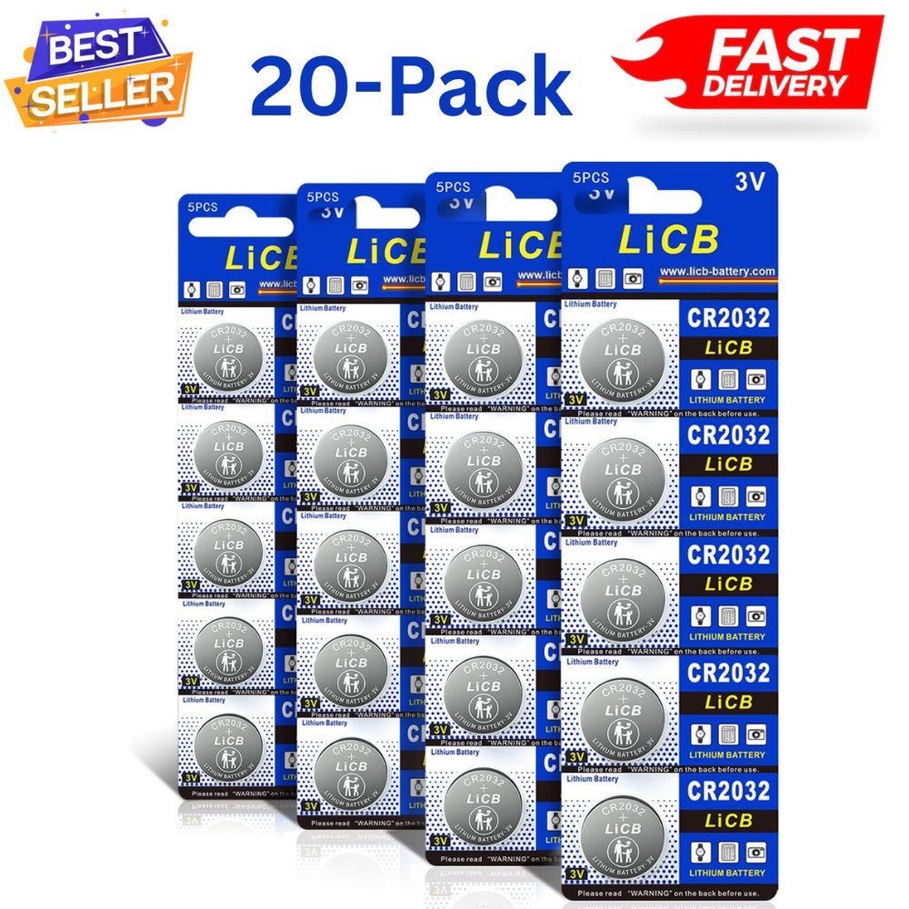 LiCB CR2032 3V Lithium Battery(20-Pack)