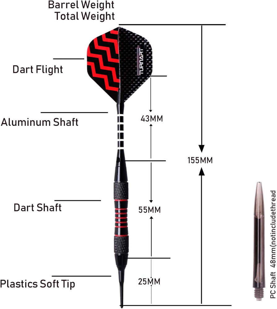 Darts Plastic Tip - Professional Soft Tip Darts Set for Electronic Dartboard 9 P