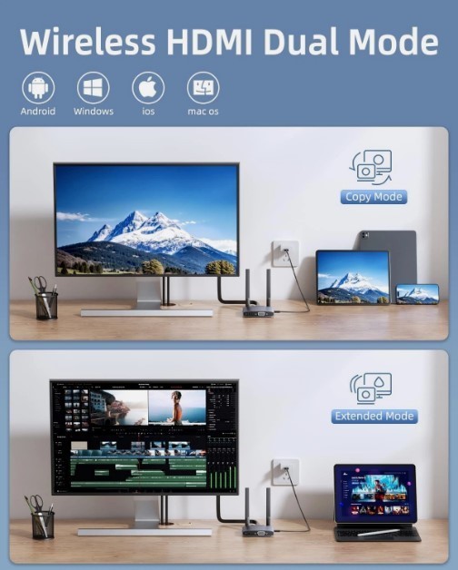 Wireless HDMI Display Dongle Adapter, Wireless Transmitter, 4K Decoding 5G/2.4G