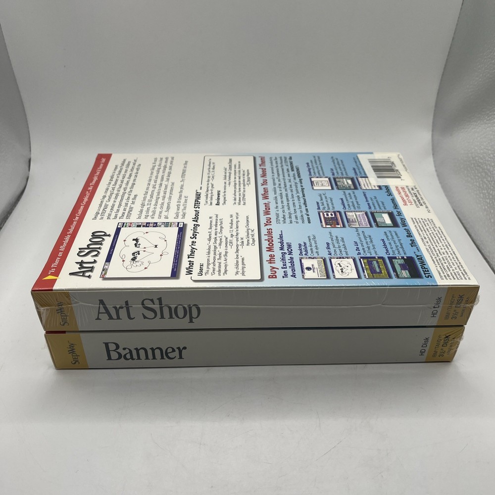 Vintage Lot Of 2 Sealed Creative Art Computer Software Programs 3 1/2" Disk