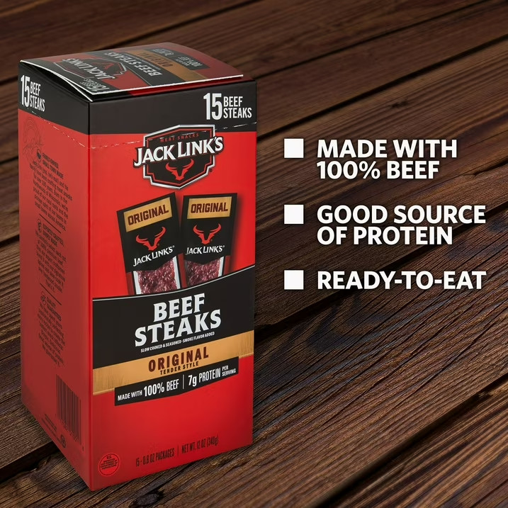 Jack Link’s Original Tender Style Beef Steak 15 Pack Jerky