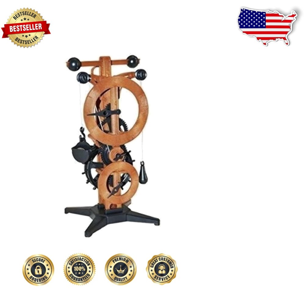 Academy da Vinci Wall Mount/Standing Clock - Unique Pendulum Power, No Battery