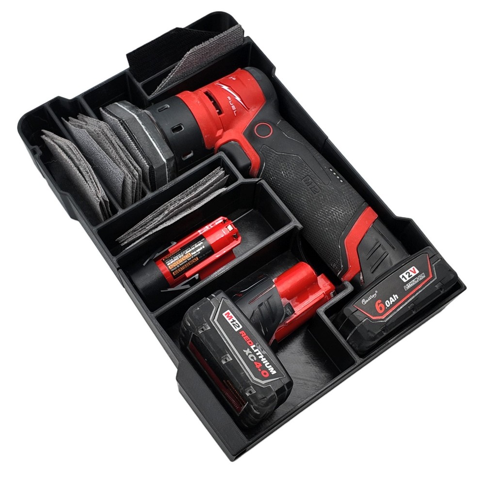 M12 Detail Sander Organizer for Milwaukee Compact Packout (Insert Only)