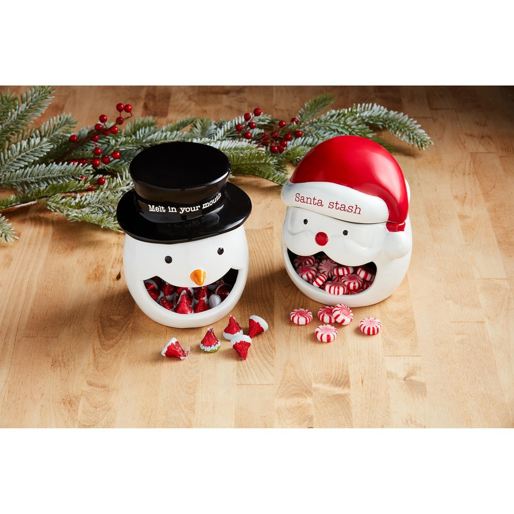 Mud Pie Open Candy Container, Santa, 7" x 5 1/2"