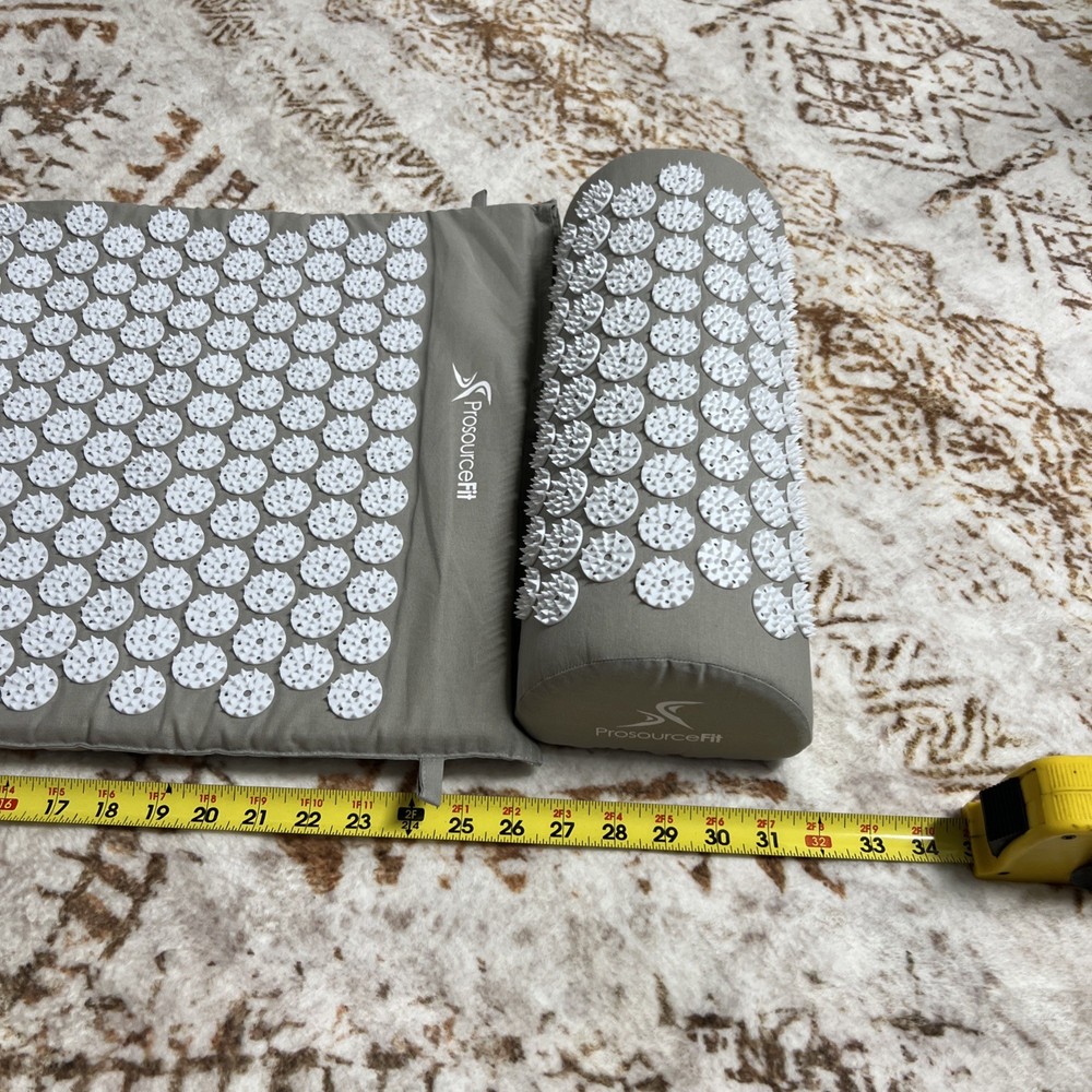Prosource Fit Accupressure Mat + Pillow Set Gray EUC