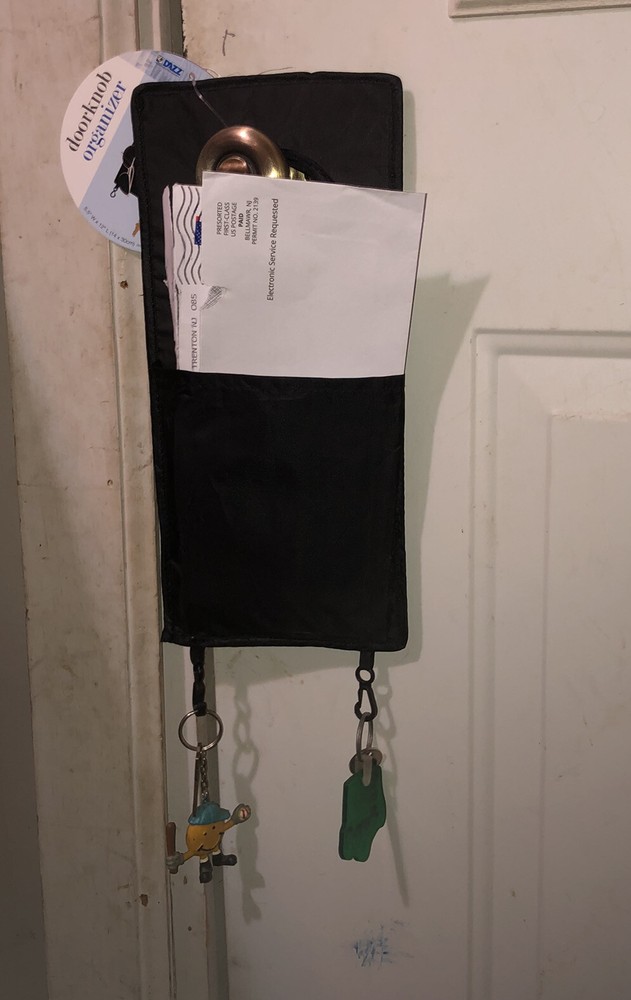 Doorknob Organizer, 4 Pockets & 2 Ring Hooks, Free Shipping