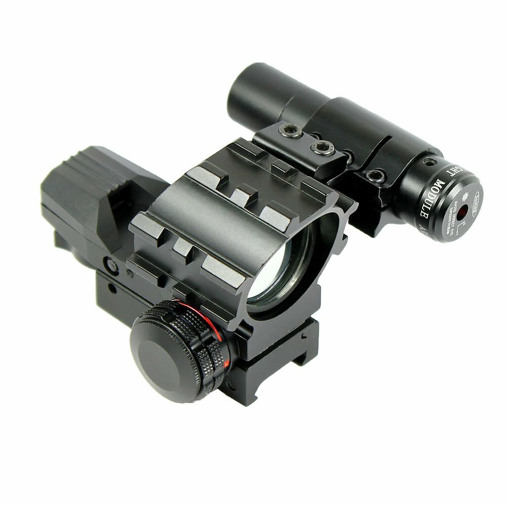 Holographic Red / Green 4 Reticles Reflex Dot Scope + Laser Scope Combo