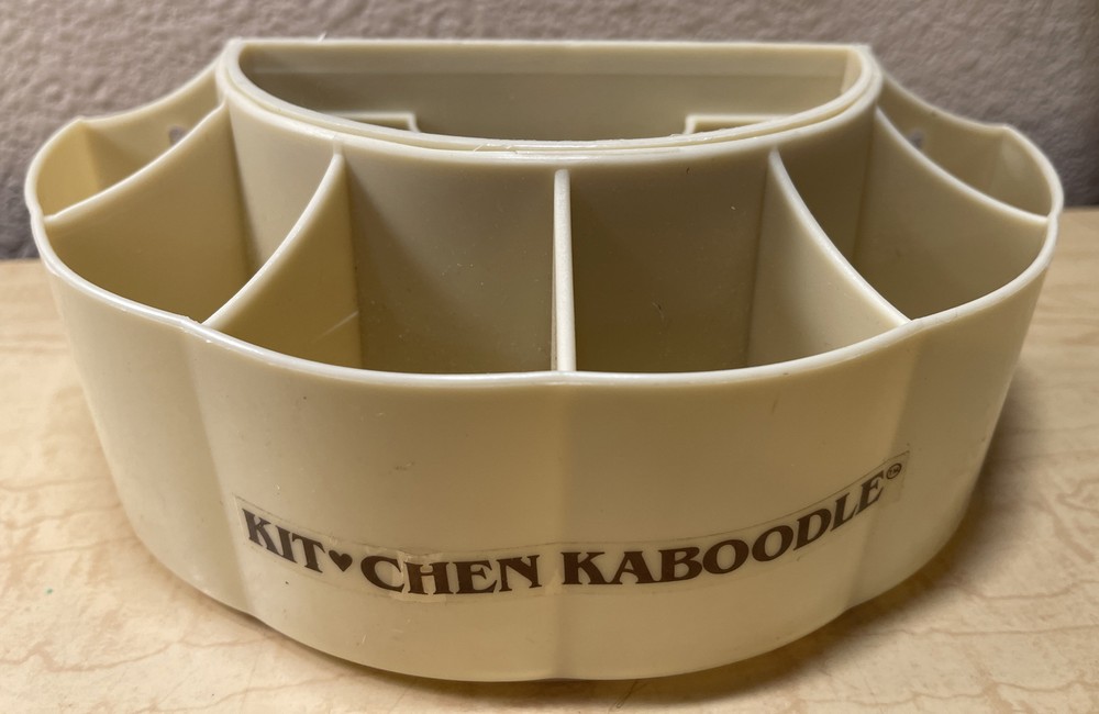 Vintage Kitchen Kaboodle Organizer Wall Mountable Half Circle Plastic Pockets