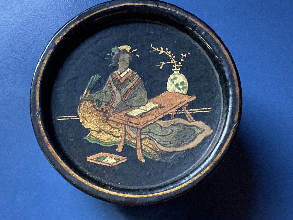 Antique Paper Mache Lacquered Snuff Boxes