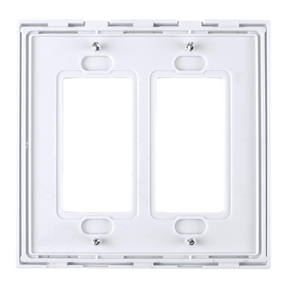 *OPEN BOX* Construct Pro™ Double Gang Wall Plate with Screwless Face (White)