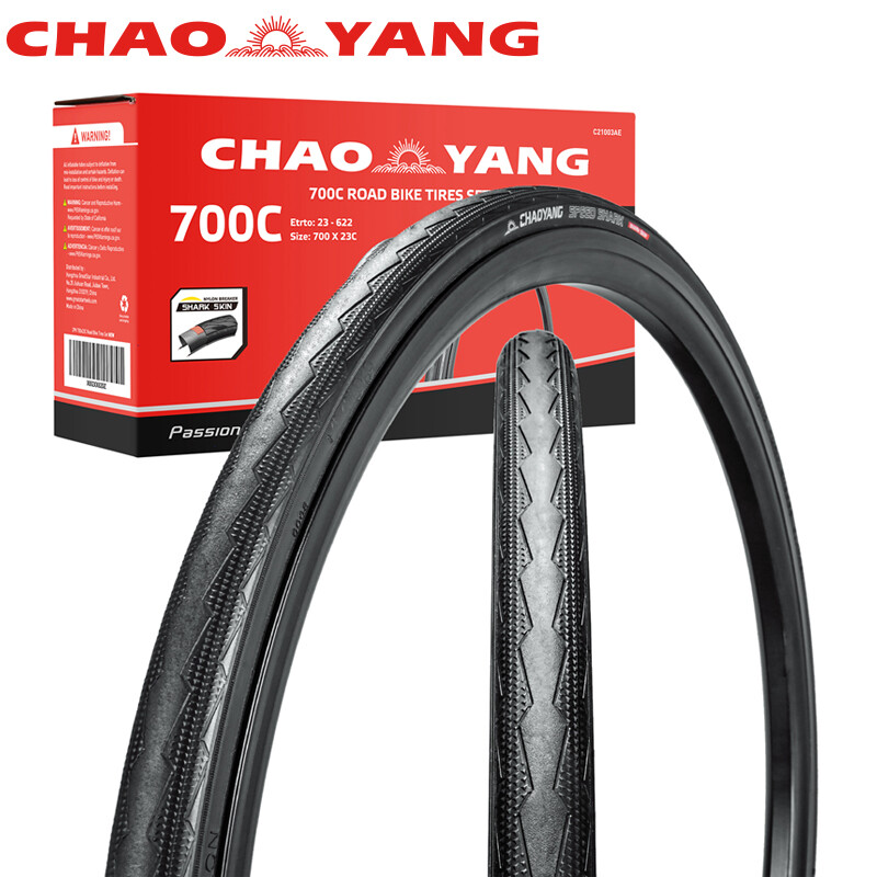 Chao YANG 2Pack Road Bike Tire Set Clincher Foldable Bicycle Tire 120PSI 700x23C