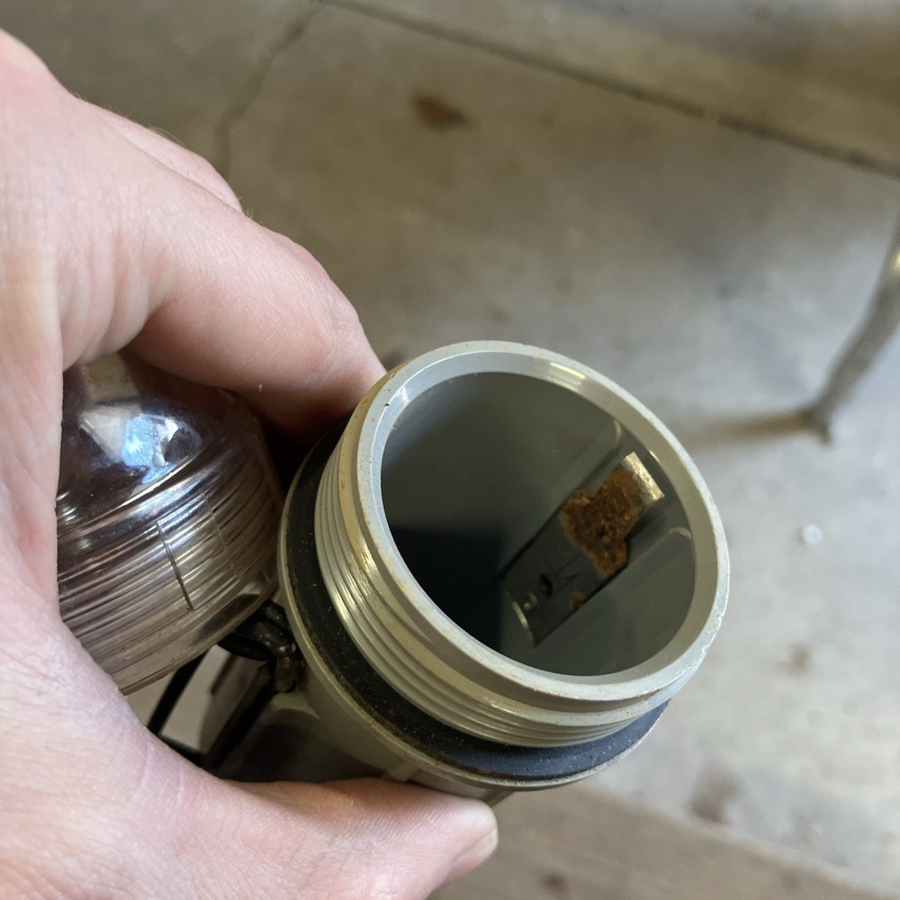 US Fulton Wauseon O * Survival Lifevest Flashlight Beacon Gray Vintage B5