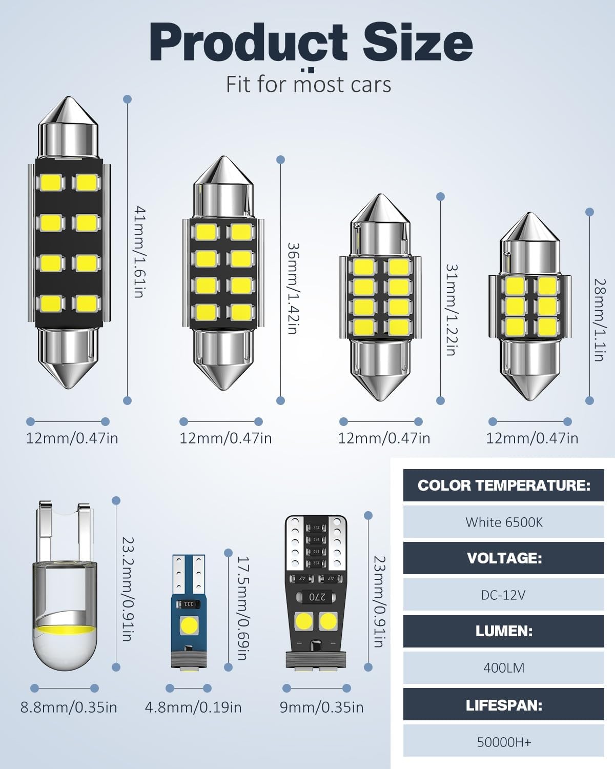 42 PCS Upgraded LED Interior Car Lights Kit, Super Bright Dome Map and Door Ligh