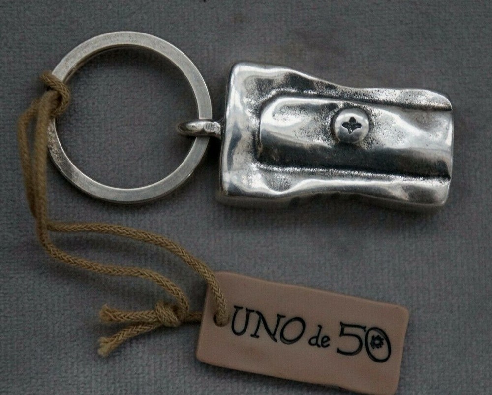 NWT UNO de 50 Silver 2" Eraser "Saca Punta" Keychain