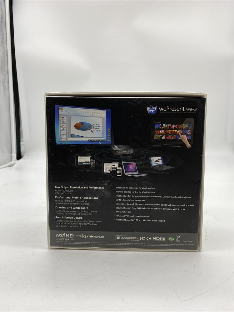 WePresent WiPG-1500 Wireless Interactive Presentation Gateway Open Box