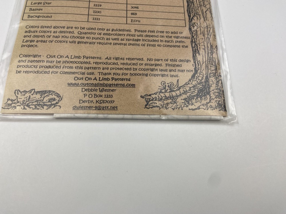 Out on a Limb Star Basket #139 Punch Needle Pattern Primitive