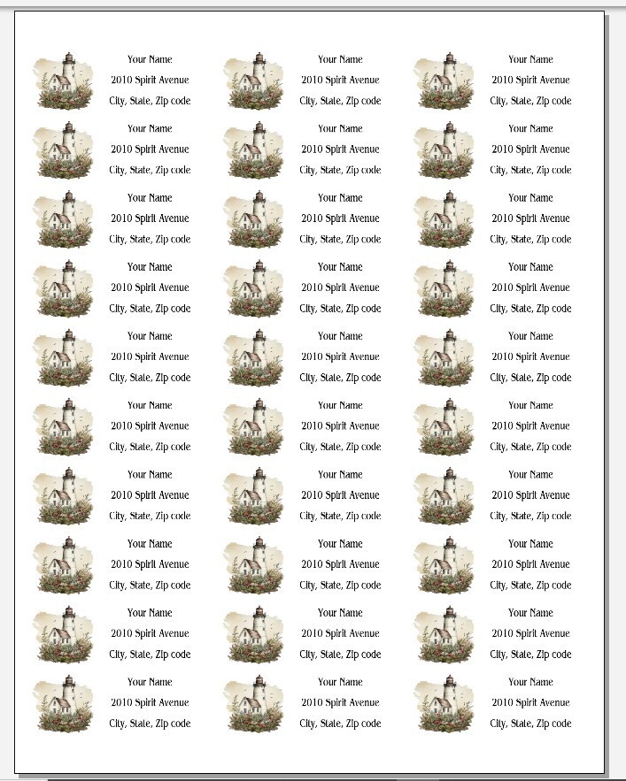 150 Lighthouse Flowers Beautiful Mailing Return Address Labels Personalized