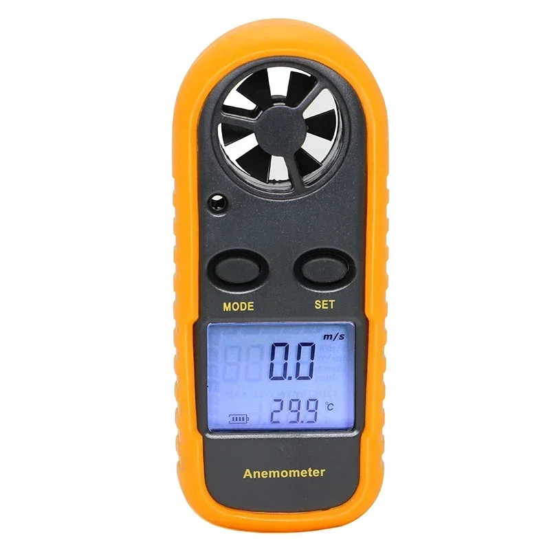 Handheld Anemometer Wind Speed Meter 30m/s Temperature Tester Backlit LCD