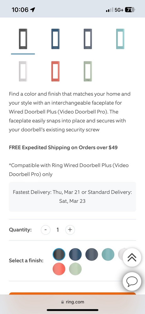 Ring Video Doorbell Pro Interchangeable Faceplate New!