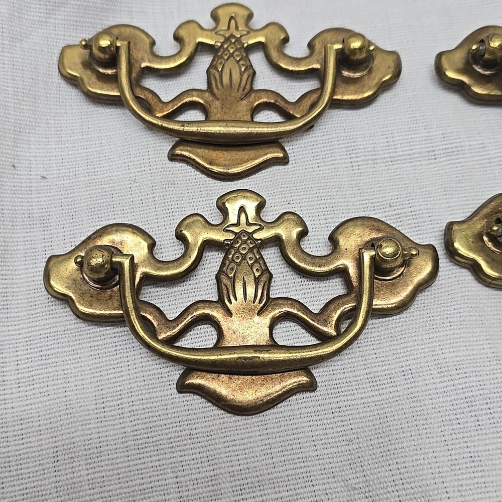 4 Early American Style Tin Dresser Chest Drawers Knobs Pulls Hardware 3"