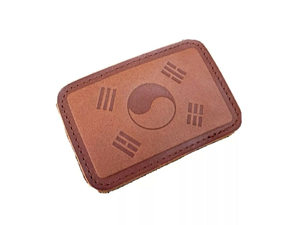 South Korean Flag Leather valcro Patch