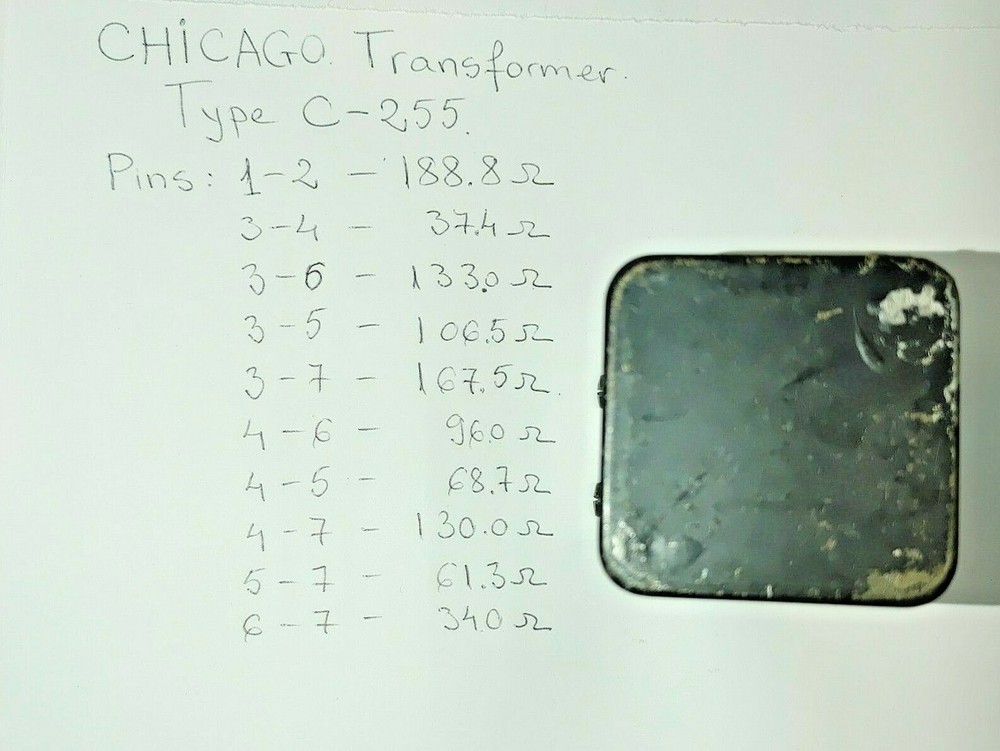 1 USED INPUT Chicago Transformer TYPE: C-255 ; SC-32293A