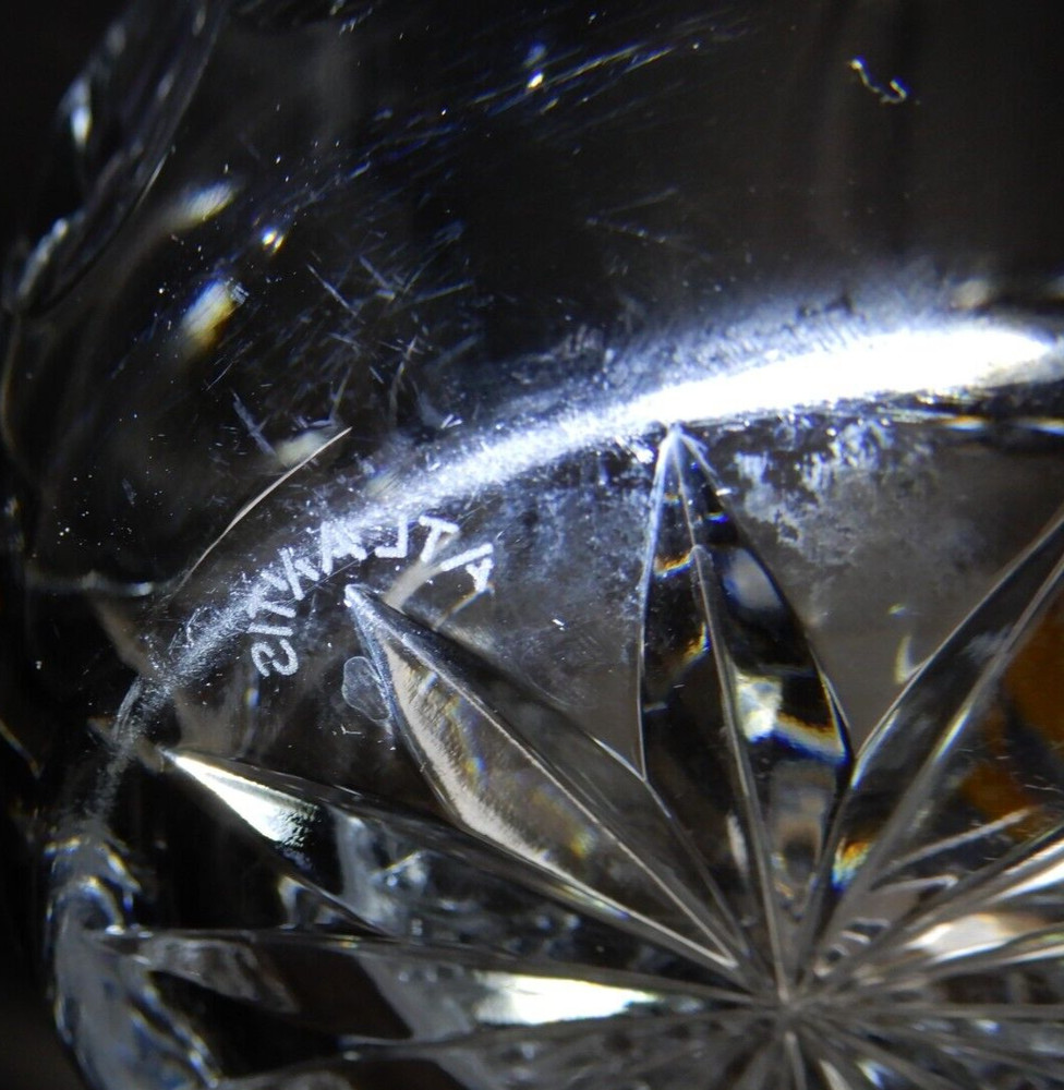 ATLANTIS CRYSTAL 8-1/2" TALL CLEAR TATTOO PATTERN PITCHER