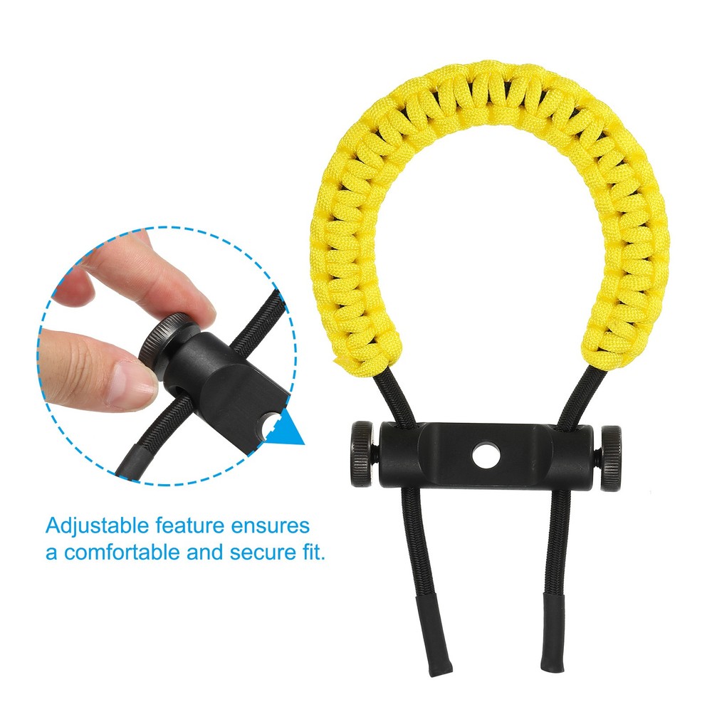 Archery Bow Wrist Sling, Adjustable Compound Braided Wrist Strap, Yellow