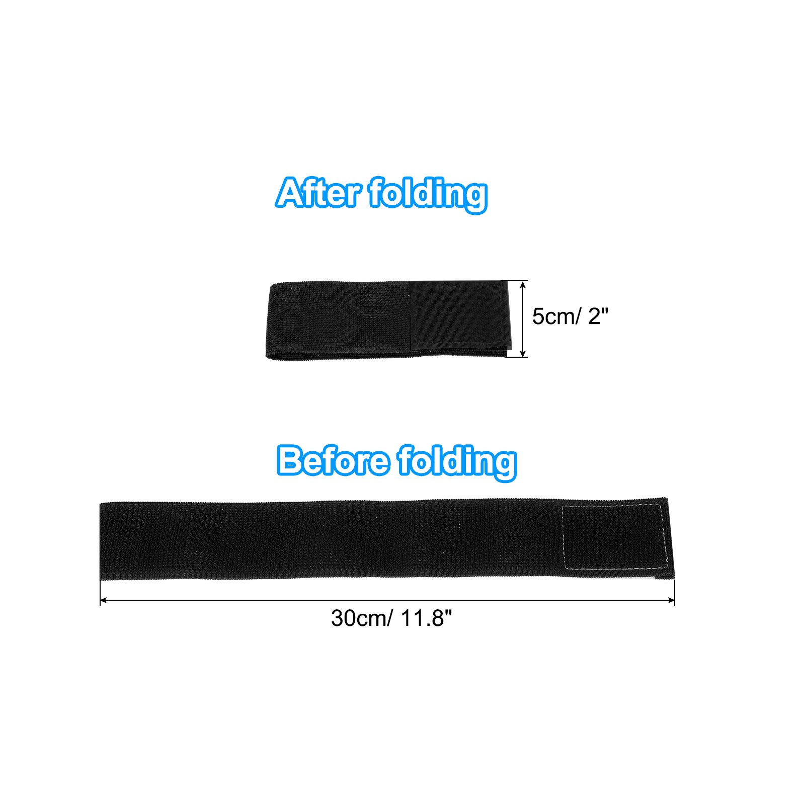 2 Set Boot Straps Elastic Ankle Straps Pants Leg Bands 12" Black