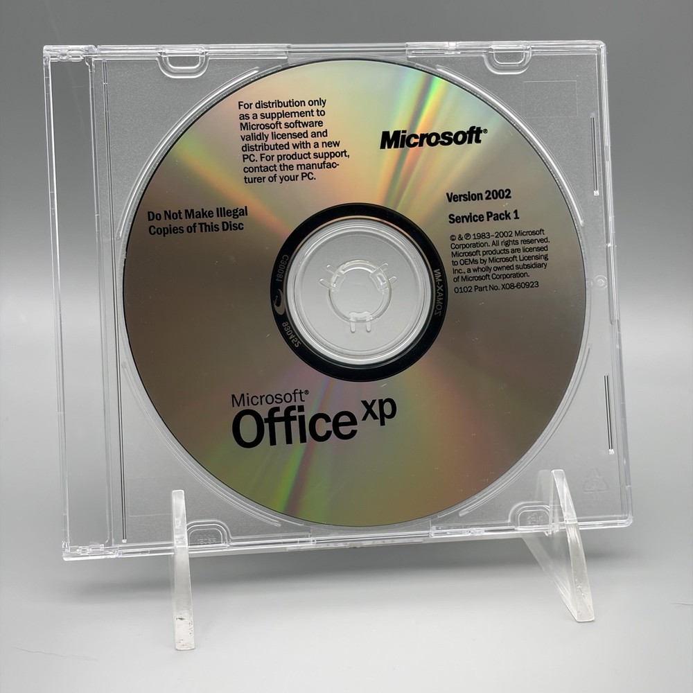 Vintage 2002 Microsoft Office XP Version 2002 Service Pack 1 CD Windows XP OEM