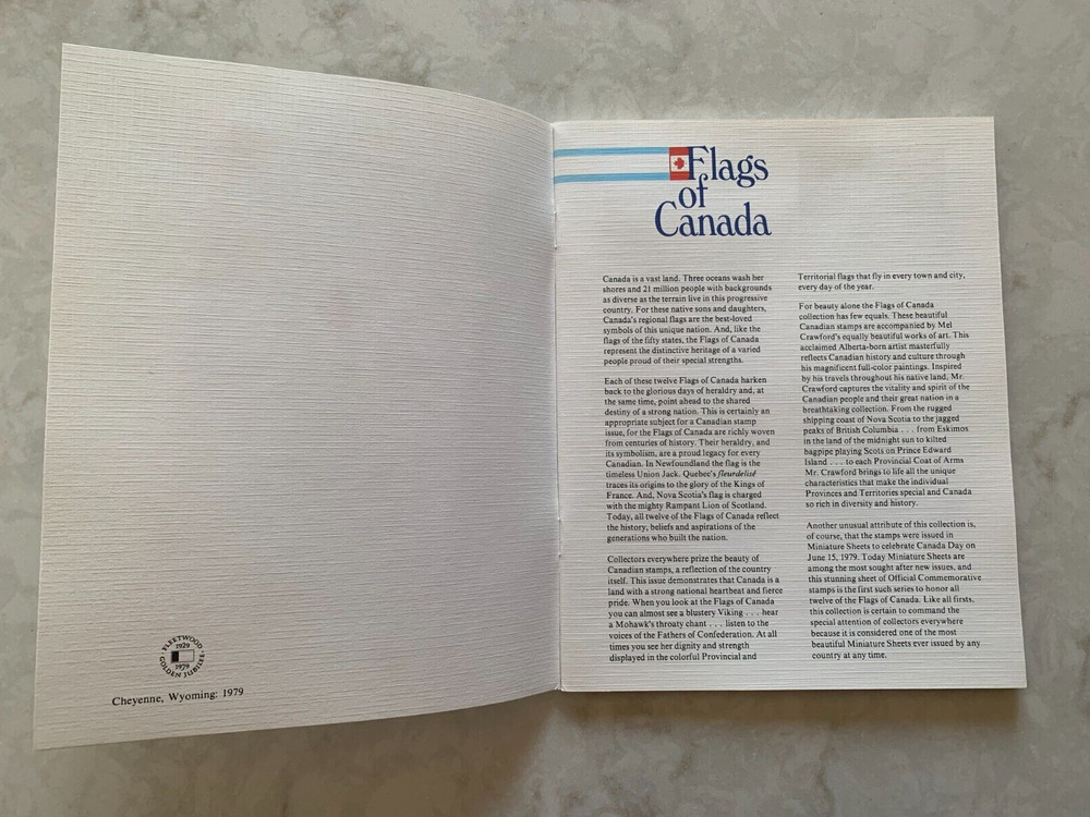 Flags of Canada booklet, (no stamps), 1979, by Fleetwood