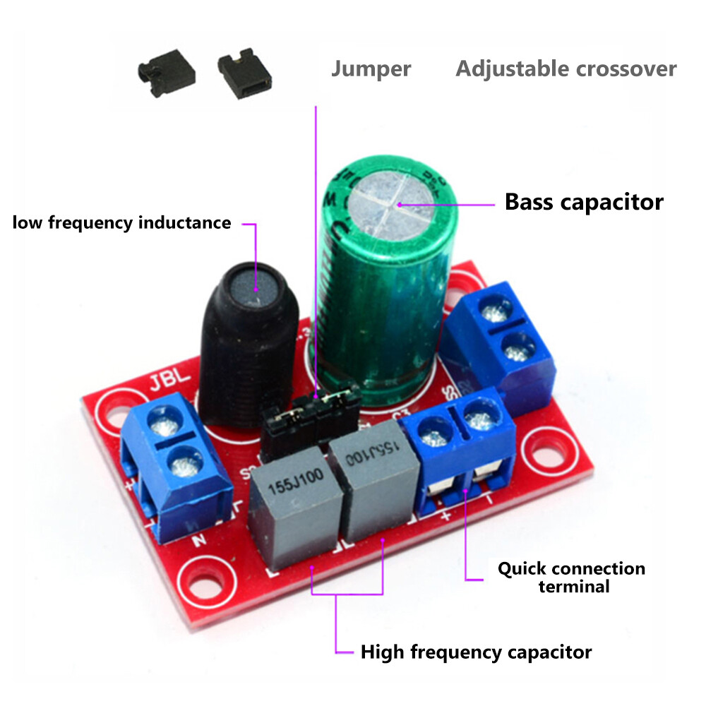 2PC Two Way For HIFI Speaker High&Low Frequency Audio Speaker Divider Module US