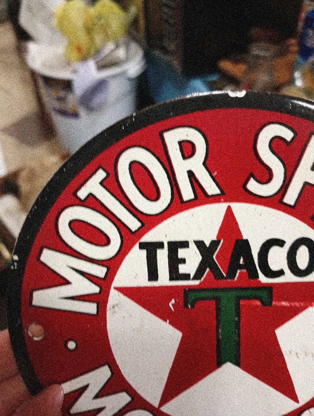 Round Porcelain Motor Spirit Texaco Motor Oil Sign