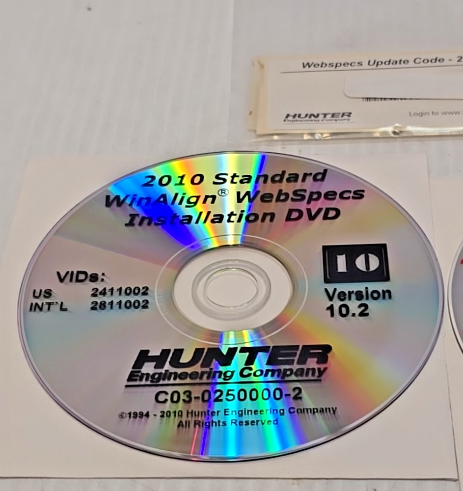 Hunter Engineering Version 10.2 WinAlign Alignment Installation Software 2010