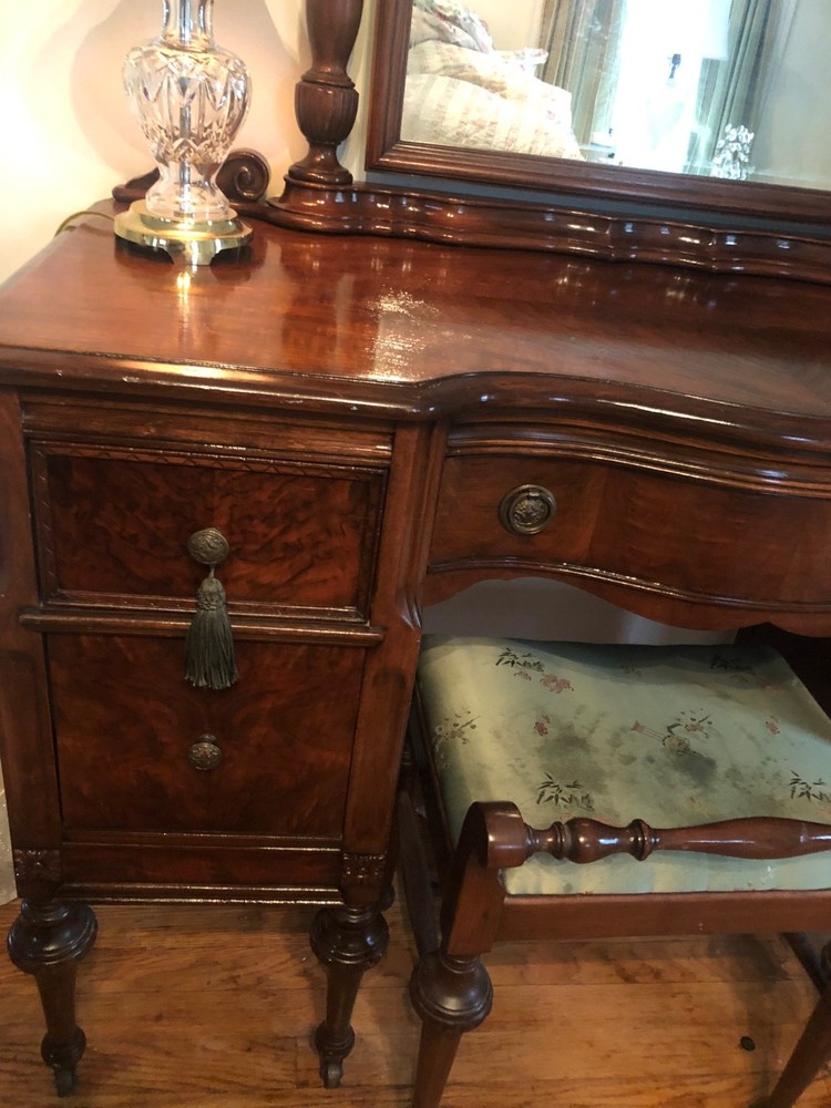 Antique Wood early 1900’s Refinished Vanity Dressing Table