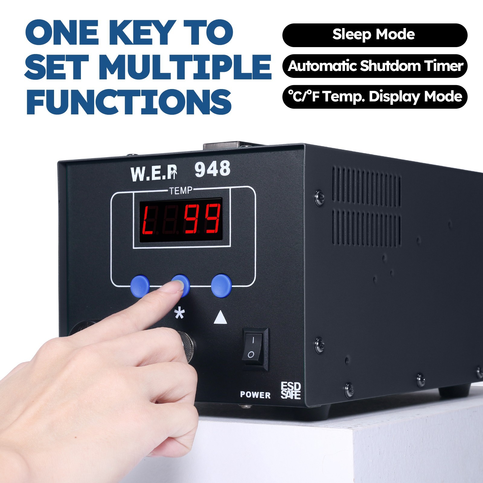 WEP Desoldering Station Digital Suction Tin Gun Vacuum For Micro-layer PCB US