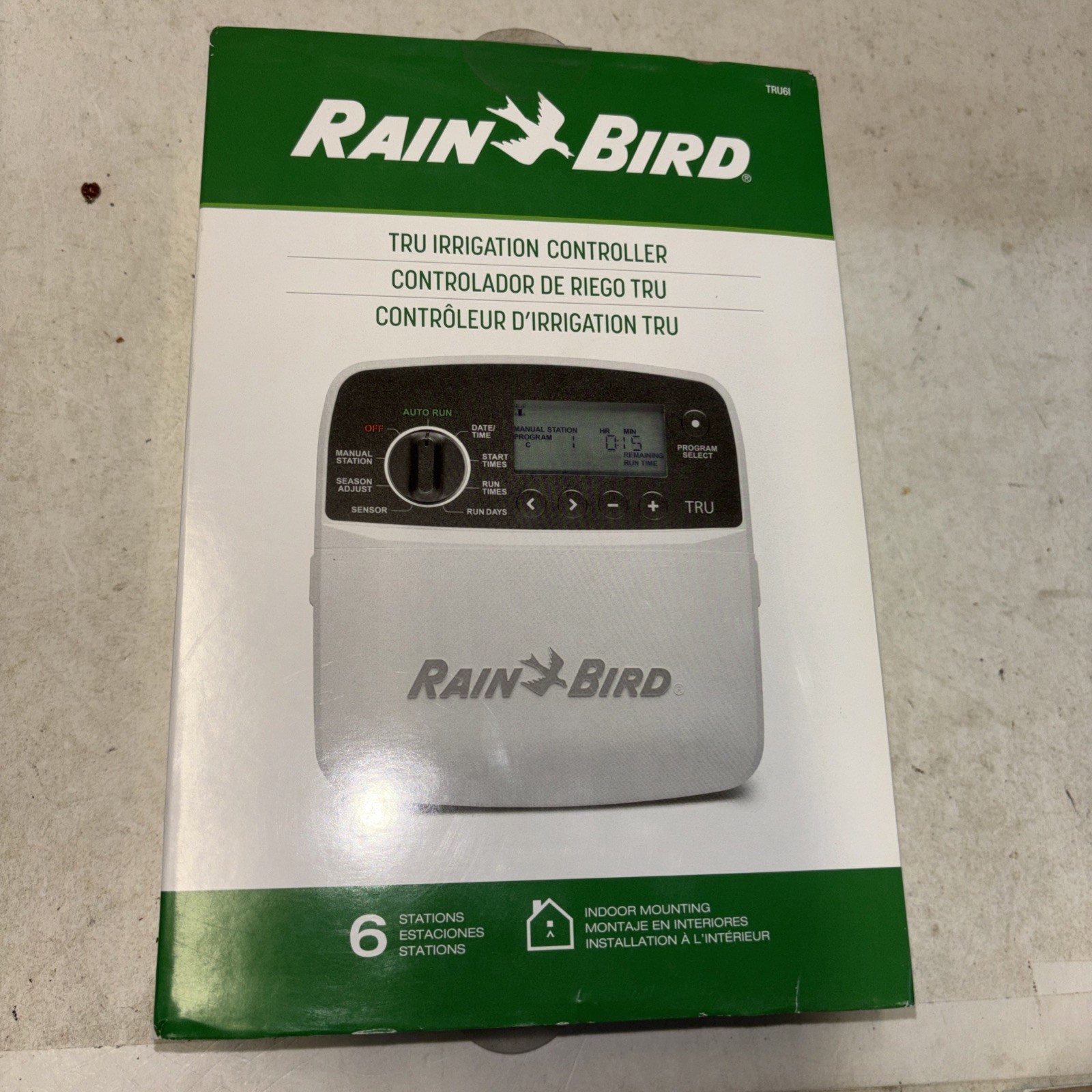 Rain Bird TRU61 TRU Irrigation Controller Indoor Mounting 6-Stations~NEW.A7 4011