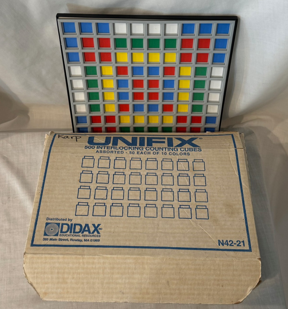 Didax Unifix interlocking counting cubes. (JK)
