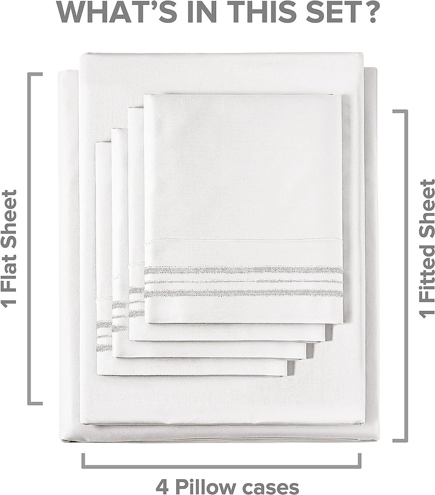 Queen Size Sheet Set - Extra Soft Microfiber - Deep Pockets - Cooling