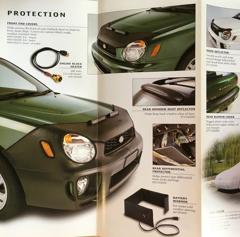 2002 Subaru Impreza Original Accessory Fold Out Brochure