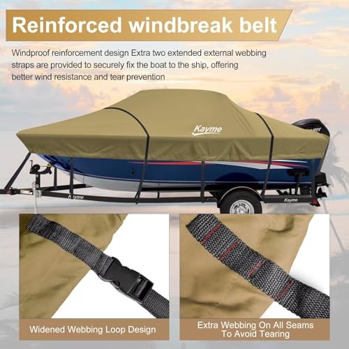 1200D Heavy Duty Boat Cover for 20-22ft Boats - Waterproof, Tear Resistant