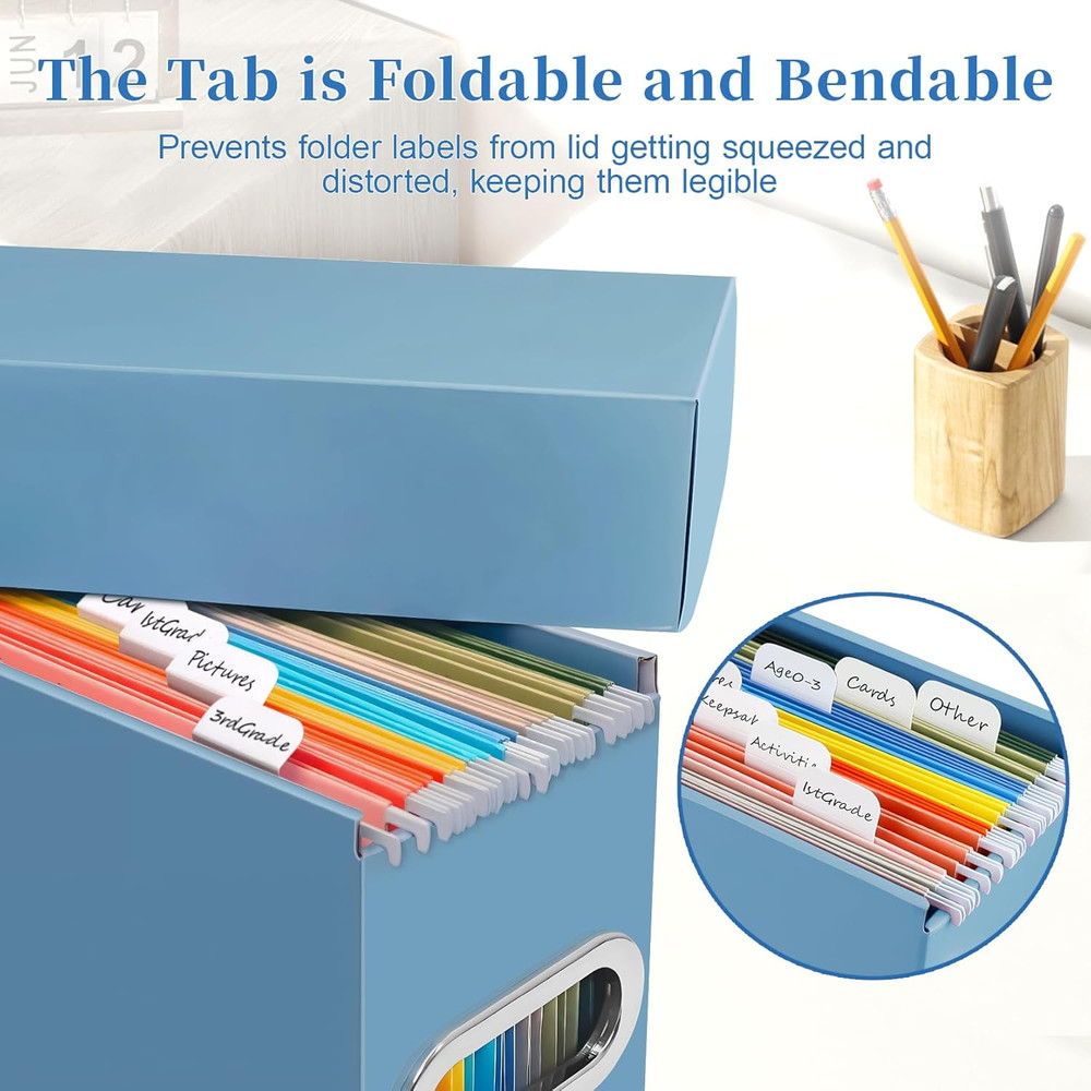 File Organizer Box with Lid & Handle, Thickened Cardboard Hanging File Folder St