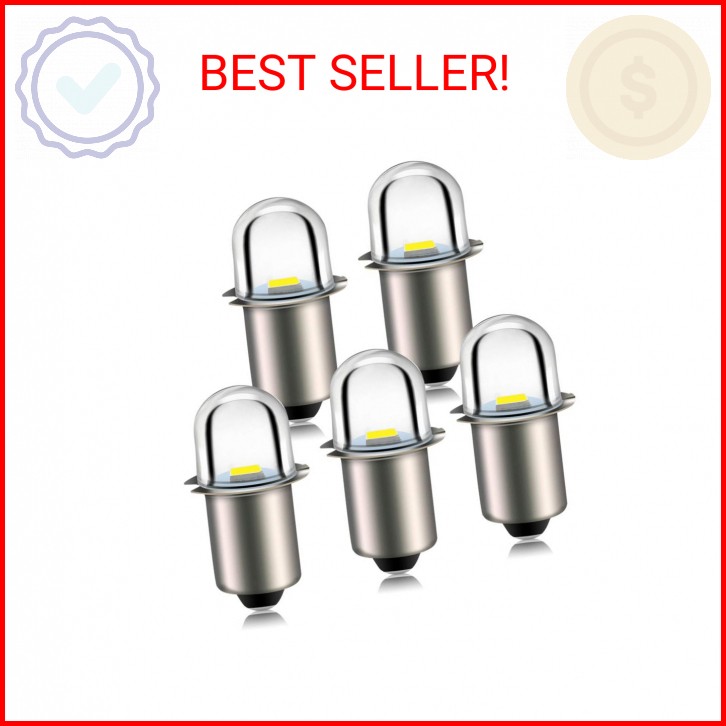 Ruiandsion Upgrade LED Flashlight Bulb 3V P13.5S Base Socket White LED Bulbs Rep