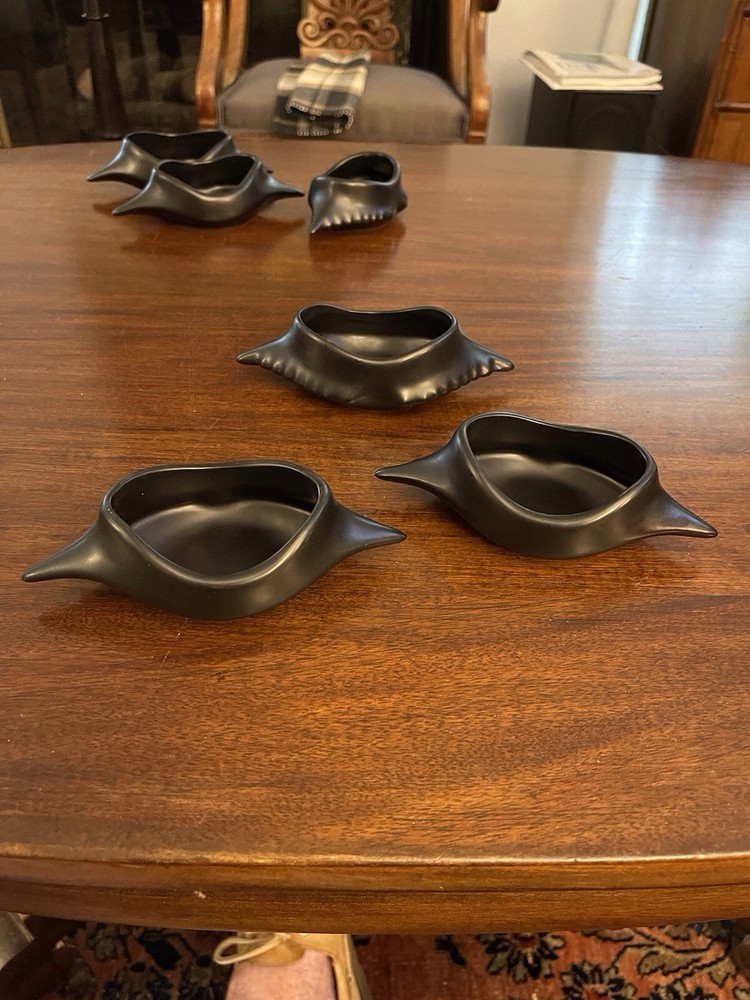 TenVintage Hall Ceramic Black Deviled Crab Dish, Elegant Appetizer Serving Dish￼