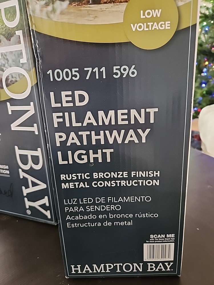 2 Hampton Bay Led Filament Pathway Outdoor Light Low Voltage Rustic Bronze