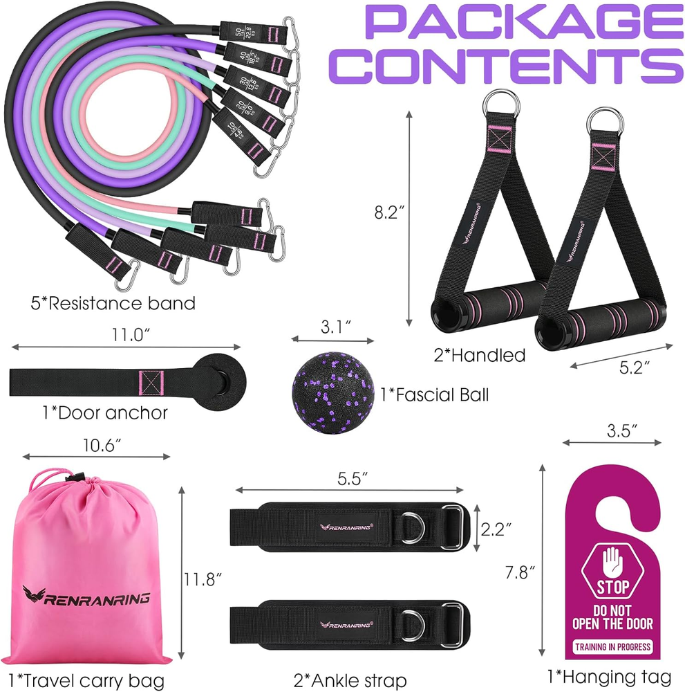 Resistance Bands for Working Out, 150LBS Exercise Bands, Workout Bands