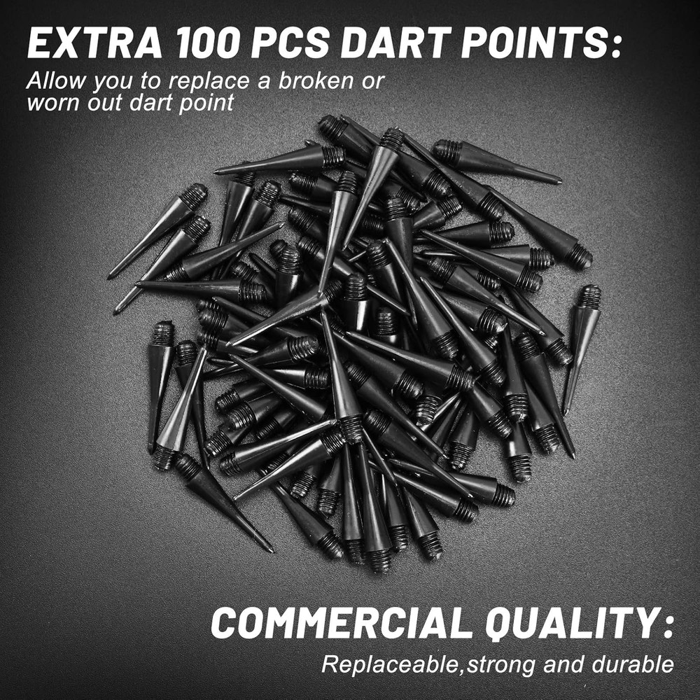 12 Soft Tip Darts with 100 Replacement Tips for Electronic and Plastic Dartboard