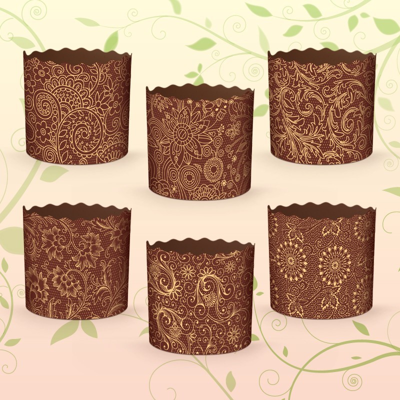 Set 6 Easter Bread Baking Paper Molds Forms Paska Panettone Cake Italian
